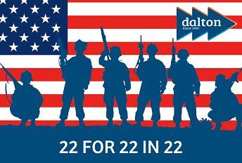 22 for 22 in 22 - veterans on flag background